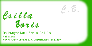 csilla boris business card